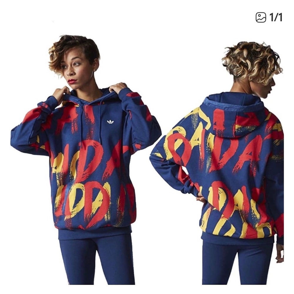 Adidas Originals Paris Graffiti Hoodie Oversized Size Small Rare